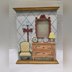 Vintage 3D Victorian Window Scene Resin Picture Frame